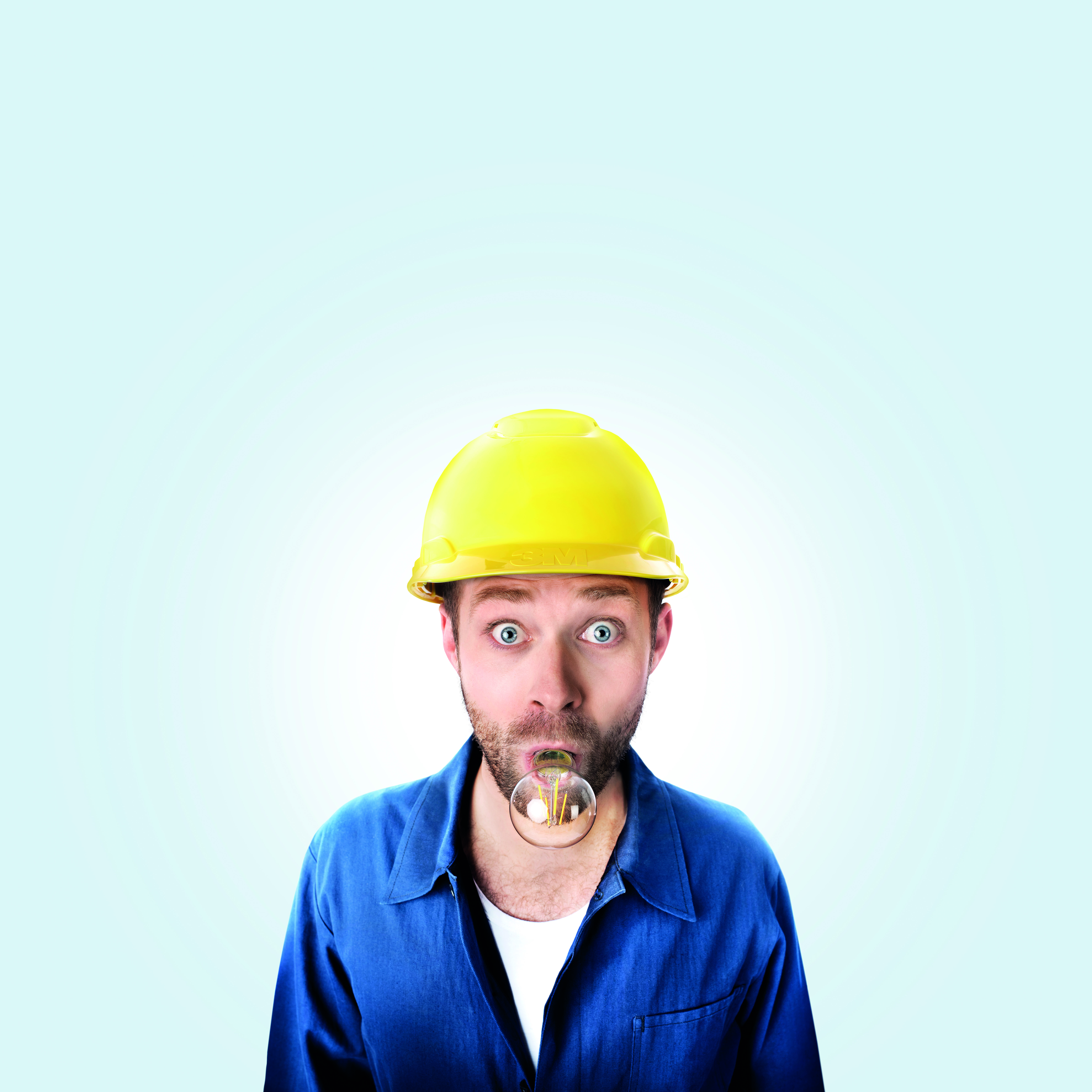 Werbemotiv Handwerker Helm Glühbirne Ihr Hausgerätespezialist